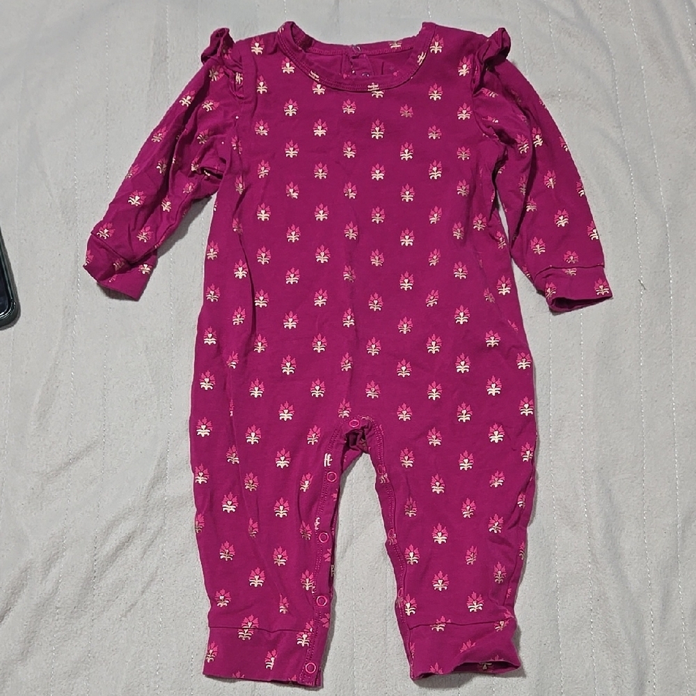Pink Floral Baby Romper